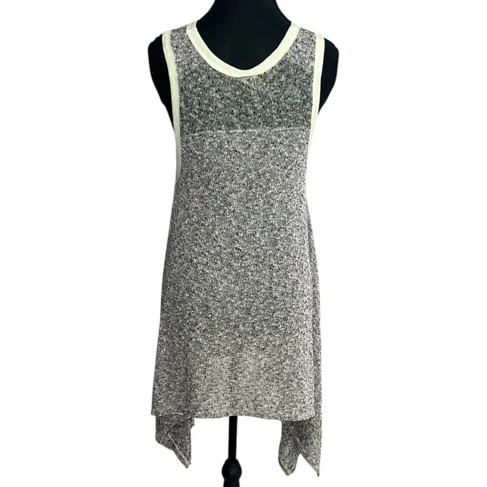 Free People We The Free‎ Heathered Gray High Low Tank Tunic M Boho Asymmetrical
